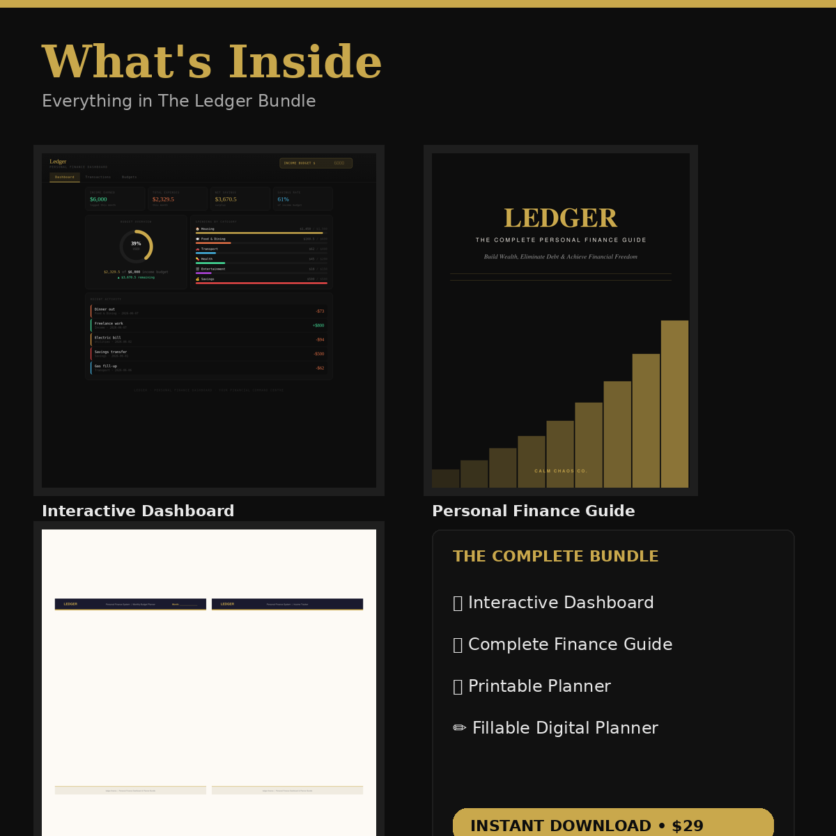 Ledger — The Complete Personal Finance Dashboard, Planner & Guide Bundle