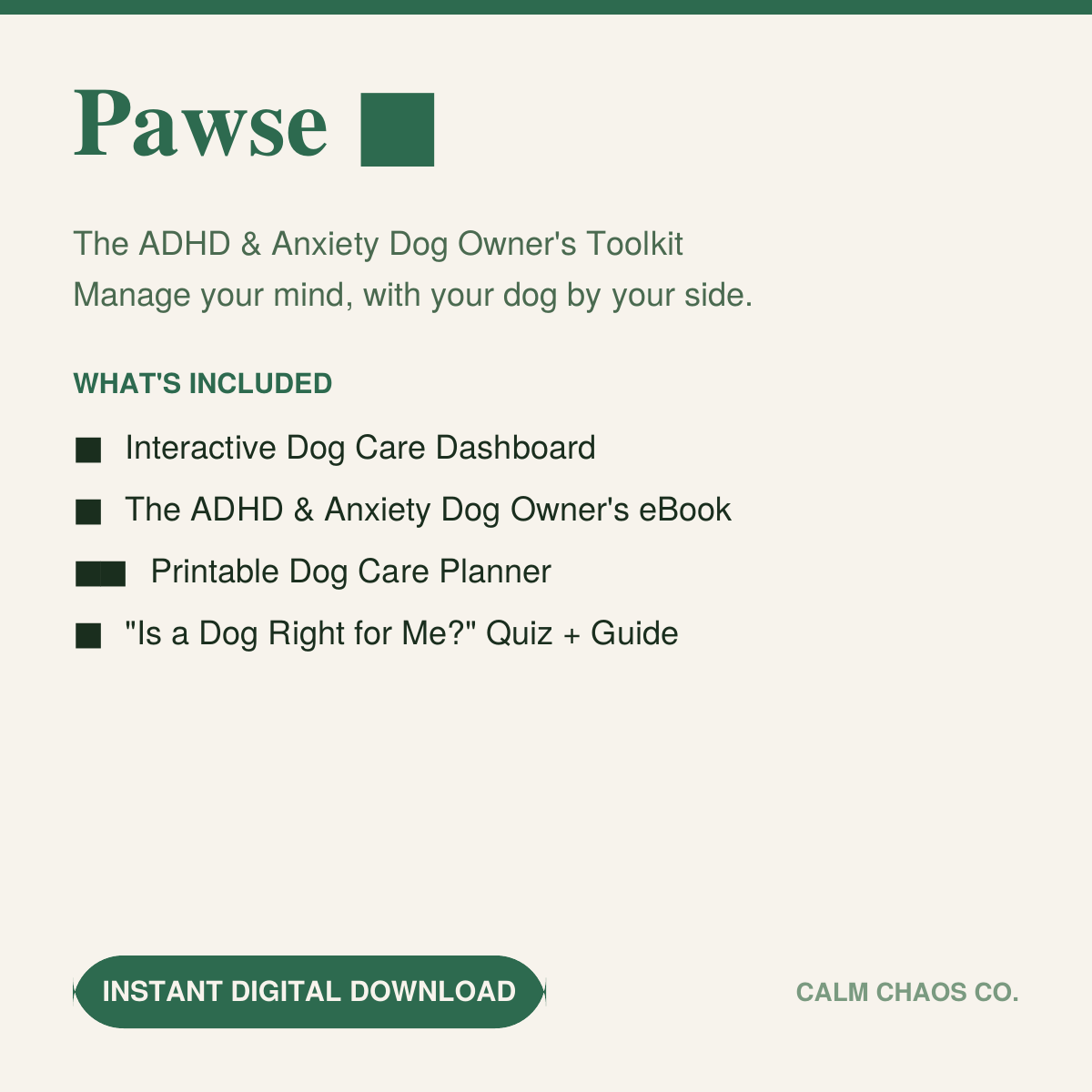 Pawse — The ADHD & Anxiety Dog Owner's Toolkit